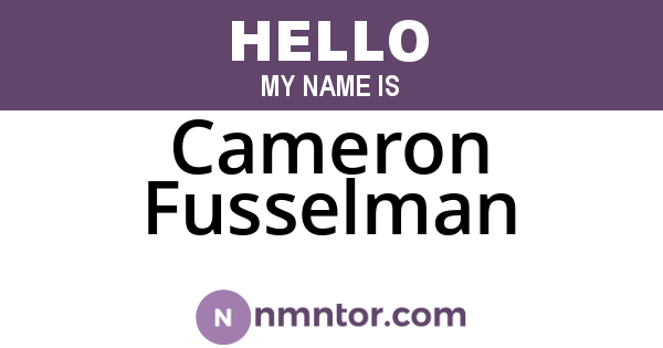Cameron Fusselman