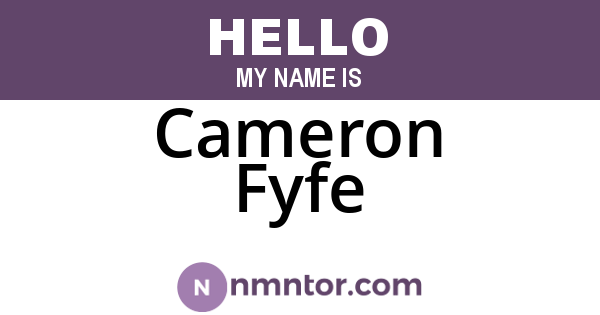 Cameron Fyfe