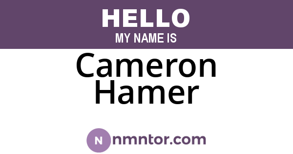 Cameron Hamer