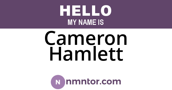 Cameron Hamlett