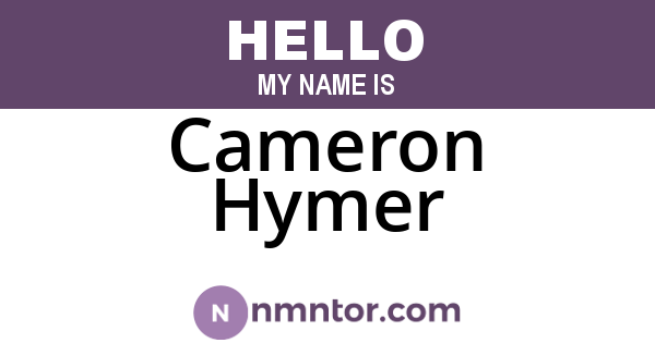 Cameron Hymer