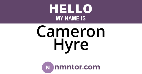Cameron Hyre