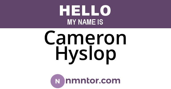 Cameron Hyslop