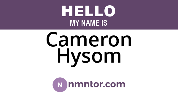 Cameron Hysom