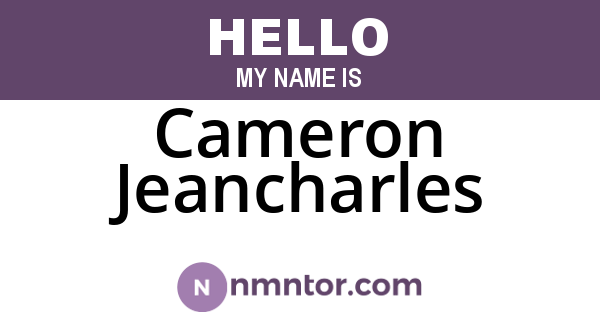 Cameron Jeancharles
