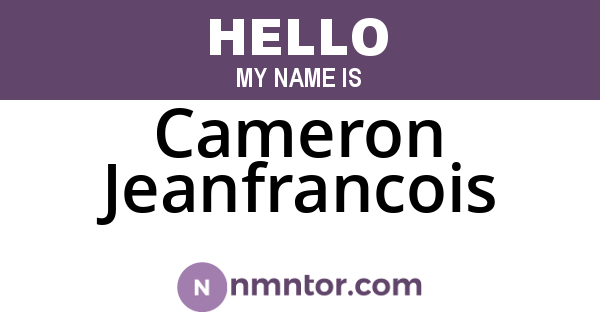 Cameron Jeanfrancois