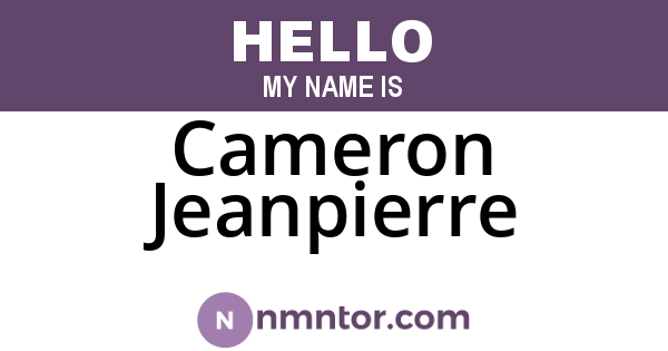 Cameron Jeanpierre