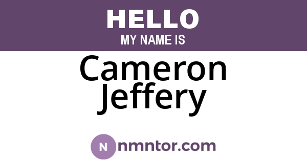 Cameron Jeffery