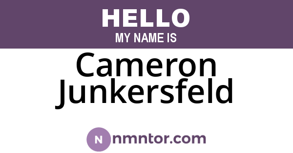 Cameron Junkersfeld