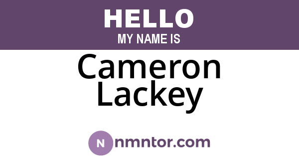 Cameron Lackey