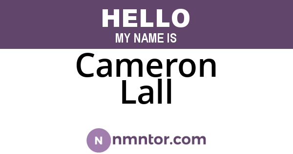 Cameron Lall