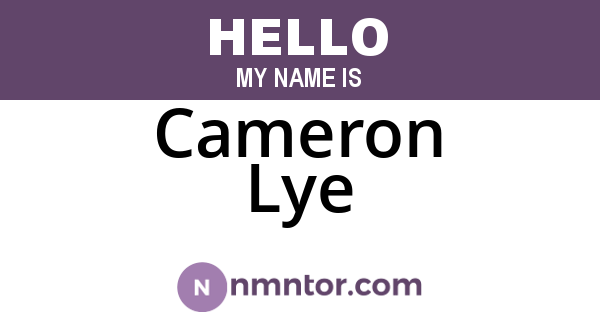 Cameron Lye