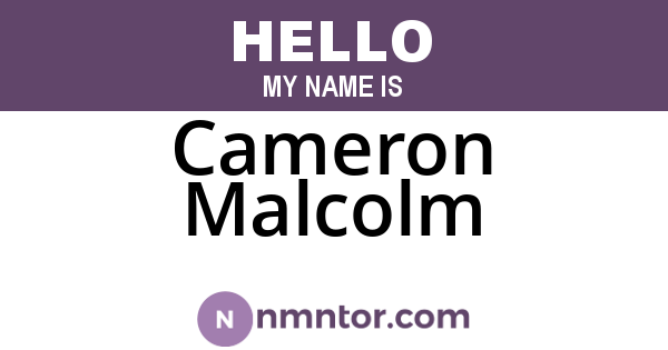 Cameron Malcolm
