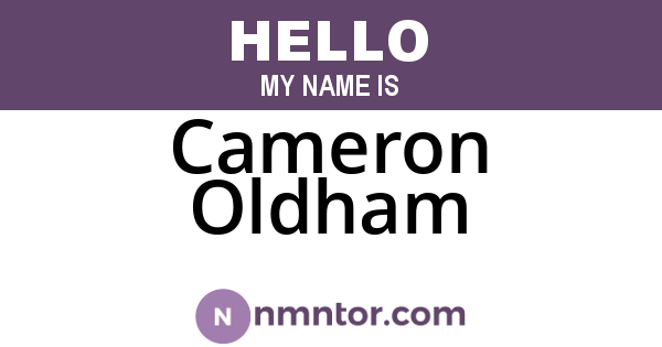Cameron Oldham
