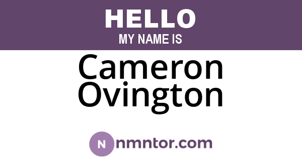 Cameron Ovington