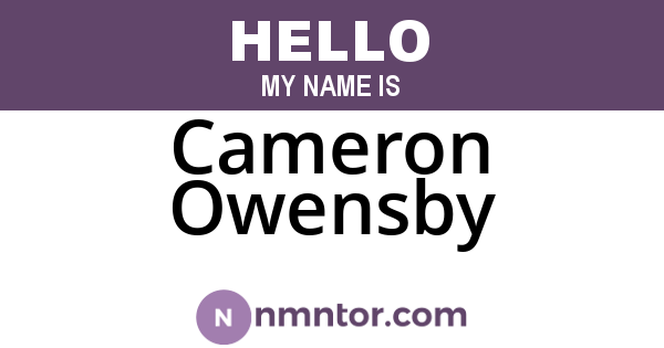 Cameron Owensby