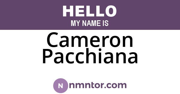 Cameron Pacchiana