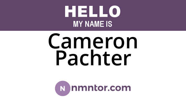Cameron Pachter