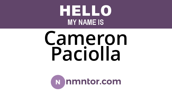 Cameron Paciolla