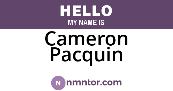 Cameron Pacquin