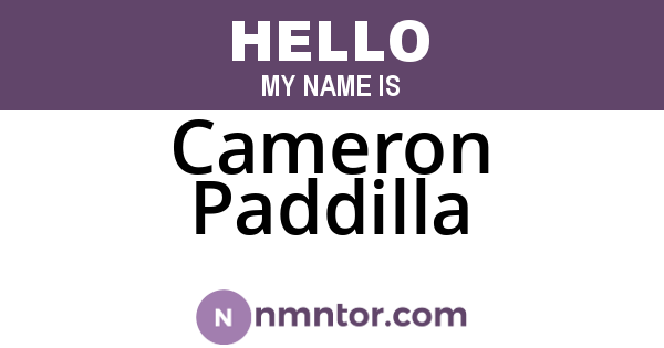 Cameron Paddilla