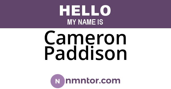 Cameron Paddison