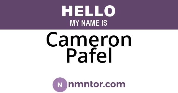 Cameron Pafel
