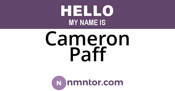 Cameron Paff
