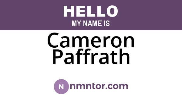 Cameron Paffrath