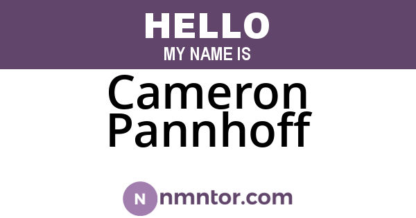 Cameron Pannhoff
