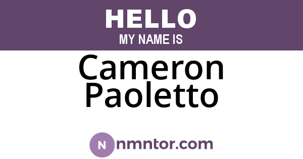 Cameron Paoletto