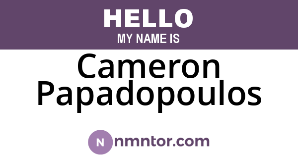 Cameron Papadopoulos