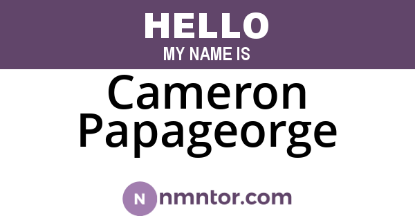 Cameron Papageorge