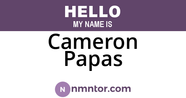 Cameron Papas