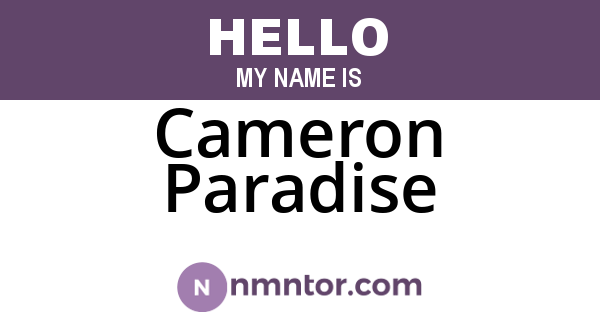 Cameron Paradise