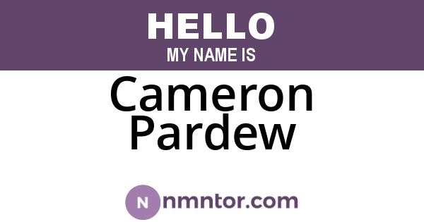 Cameron Pardew