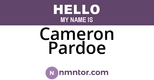 Cameron Pardoe