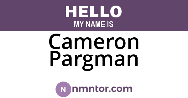 Cameron Pargman