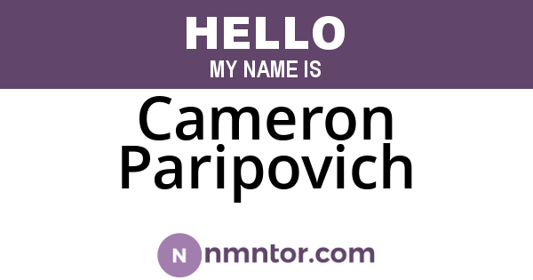 Cameron Paripovich