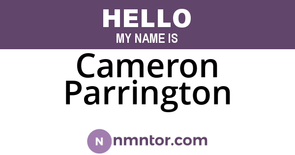 Cameron Parrington