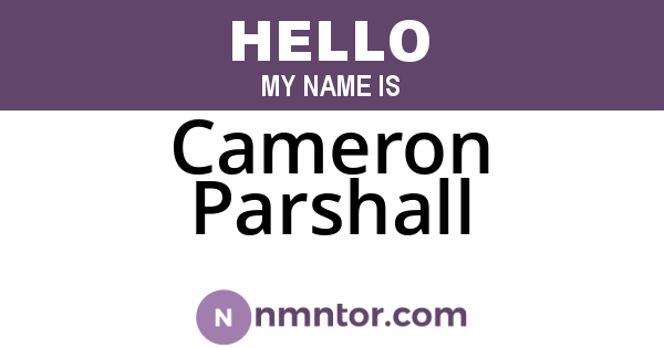 Cameron Parshall