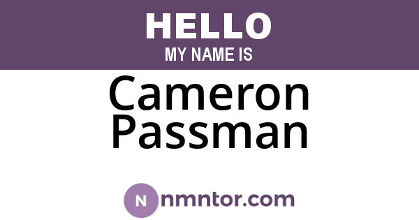 Cameron Passman
