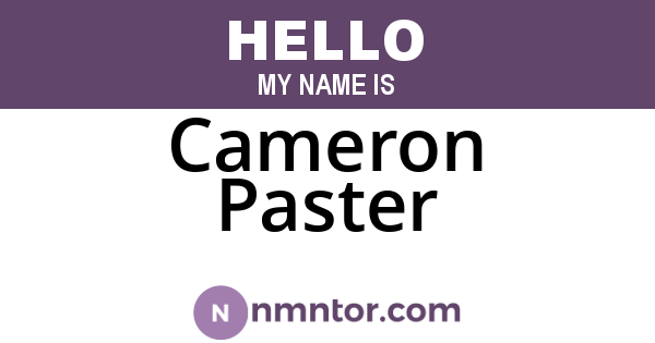 Cameron Paster