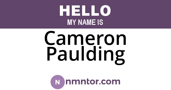 Cameron Paulding