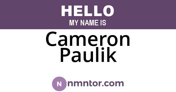 Cameron Paulik