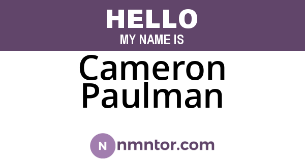 Cameron Paulman