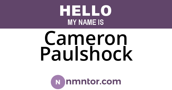 Cameron Paulshock