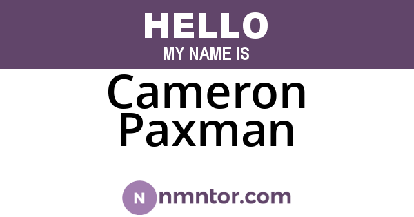 Cameron Paxman