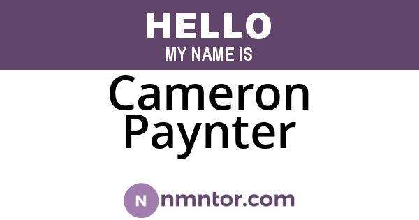 Cameron Paynter