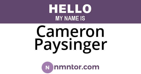 Cameron Paysinger